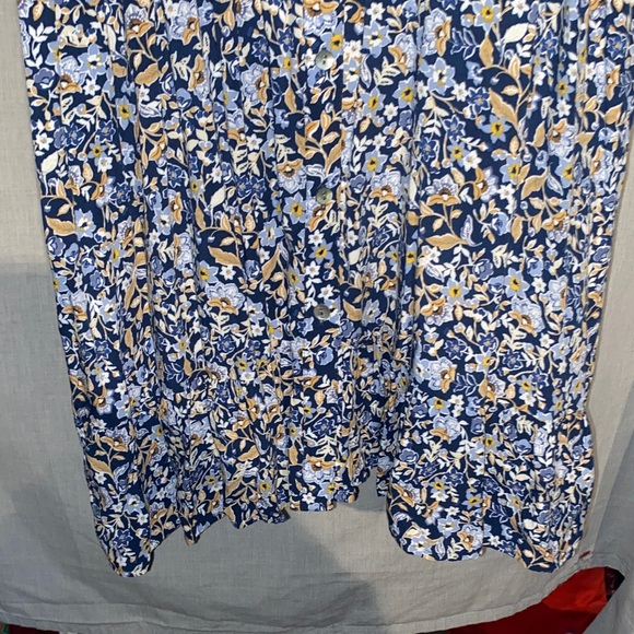 J. Jill Blue and White Floral Midi Dress - Picture 4 of 4